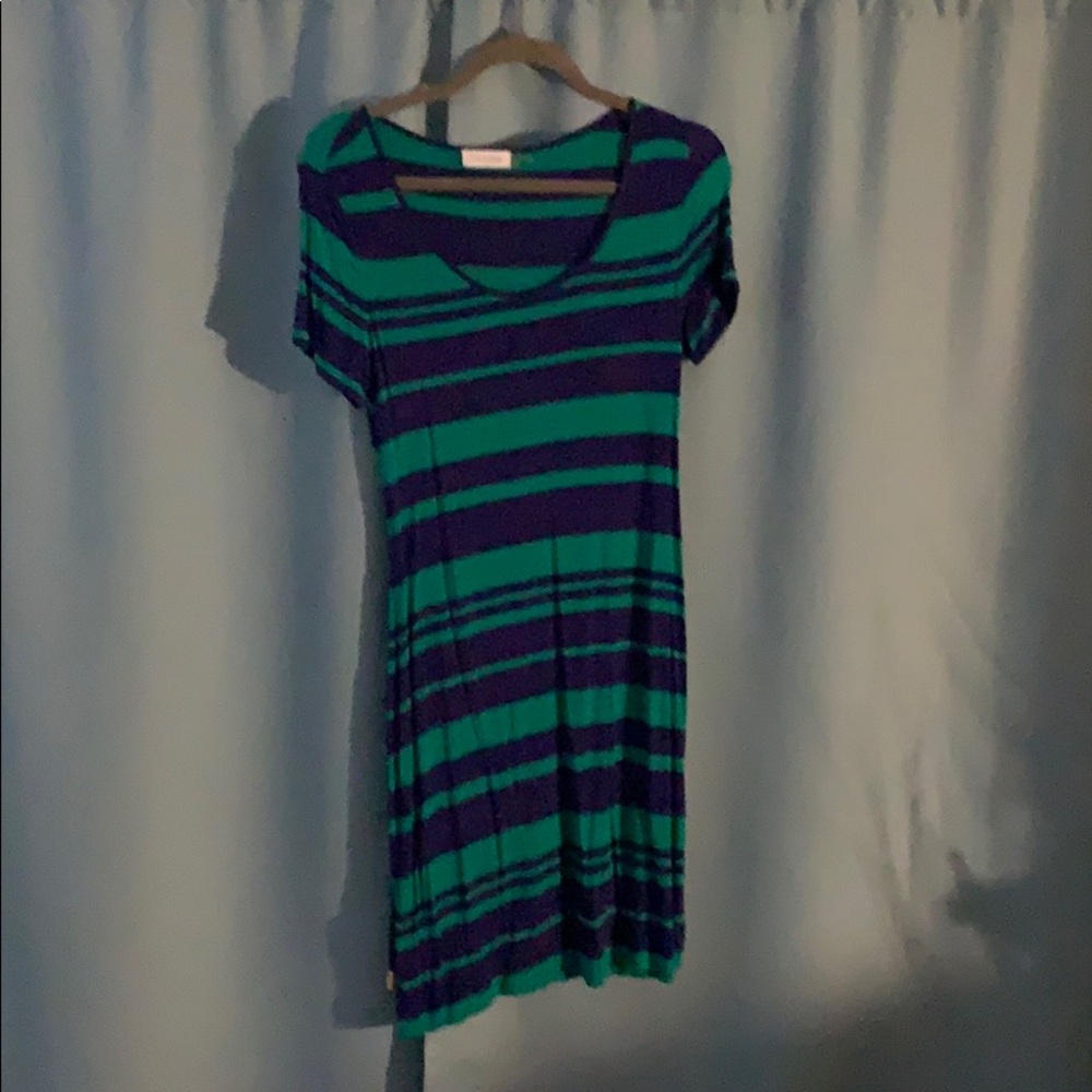 Blue / green striped dress